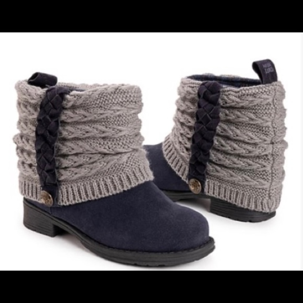 Navy & Gray Strap-Accent Kael Boot - Women